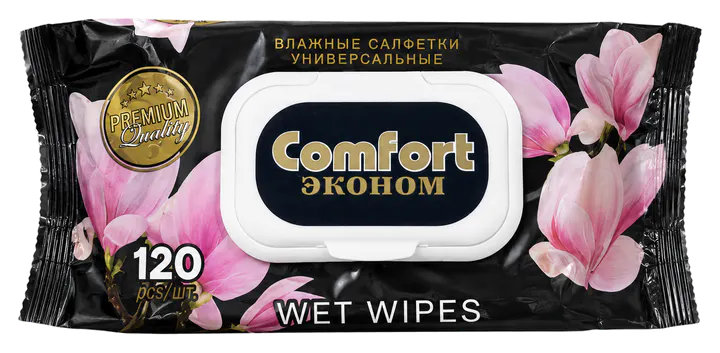 Упаковка влажных салфеток Цветы розовые, 120 шт.